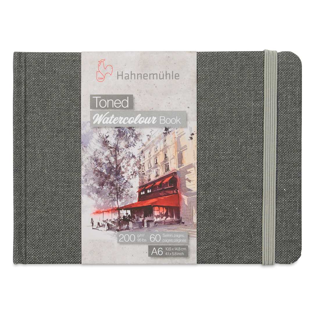 Open in modal - Hahnemühle Toned Watercolor Book - Gray, 4-1/8" x 5-3/4", front of the packaging