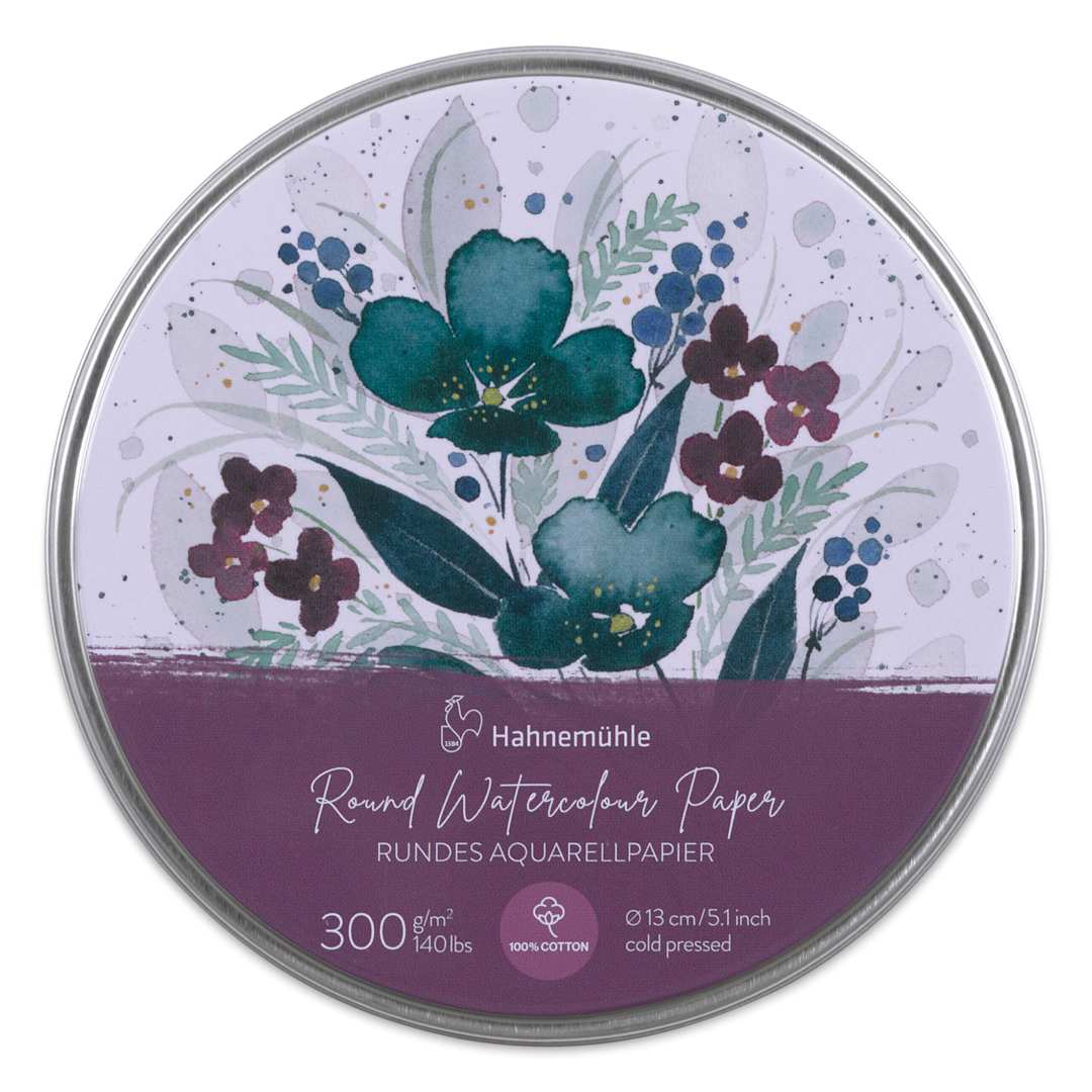 Open in modal - Hahnemühle Round Watercolor Paper Pack, front of the container