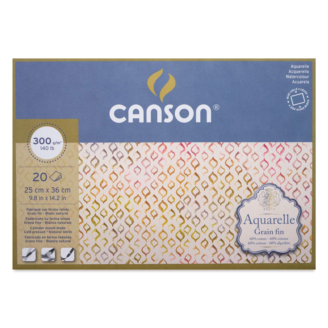 Open in modal - Canson Aquarelle Block - Blick Exclusive! 9.8" x 14.2", Cold Press, front cover