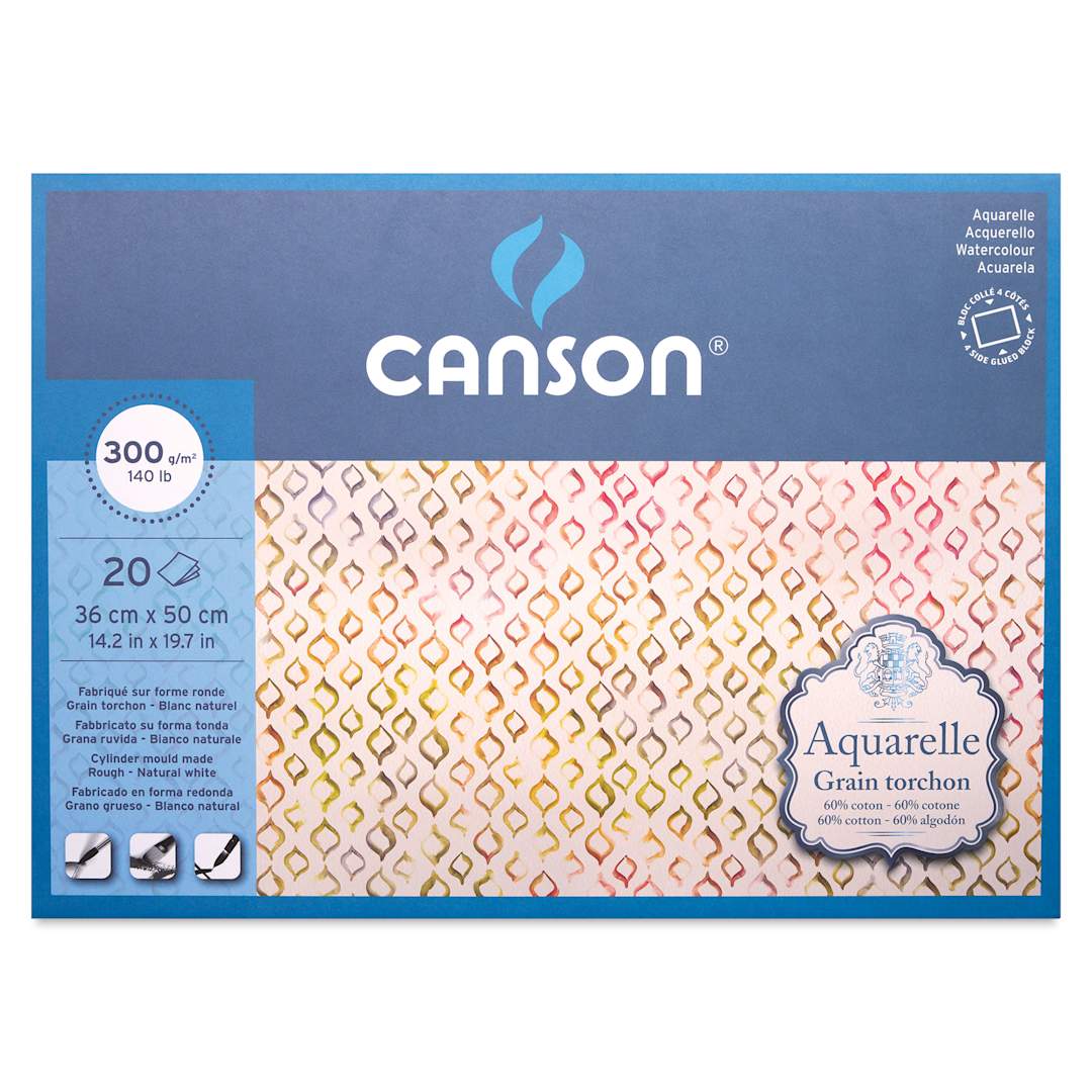 Open in modal - Canson Aquarelle Block - Blick Exclusive! 14.2" x 19.7", Rough Press, front cover