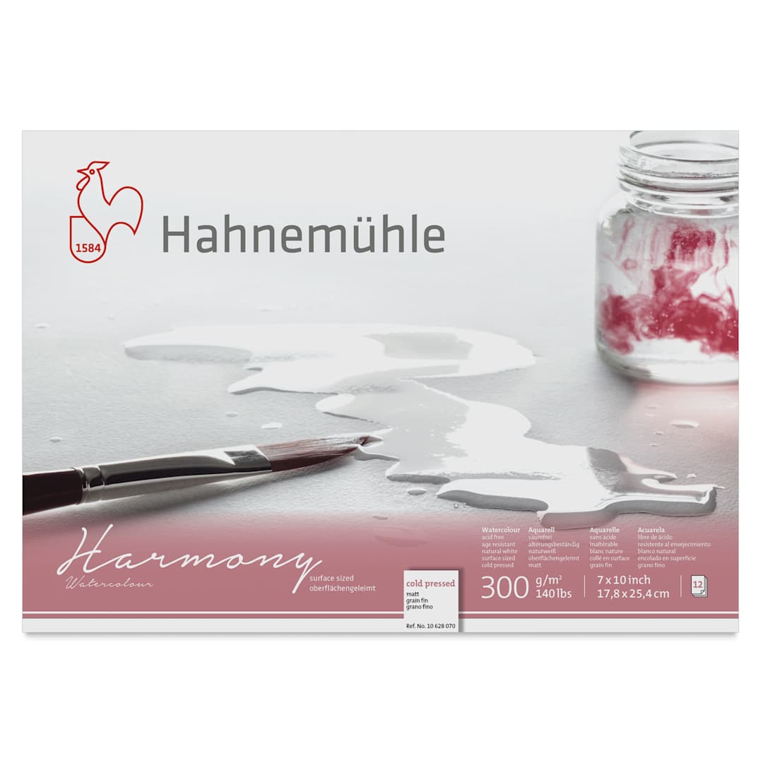 Open in modal - Hahnemühle Harmony Watercolor Block - 7" x 10", Cold Press, front cover