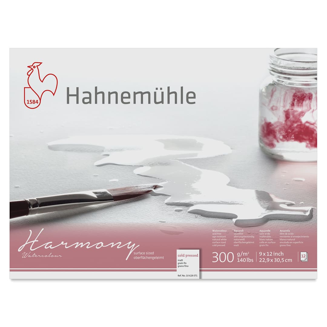 Open in modal - Hahnemühle Harmony Watercolor Block - 9" x 12", Cold Press, front cover
