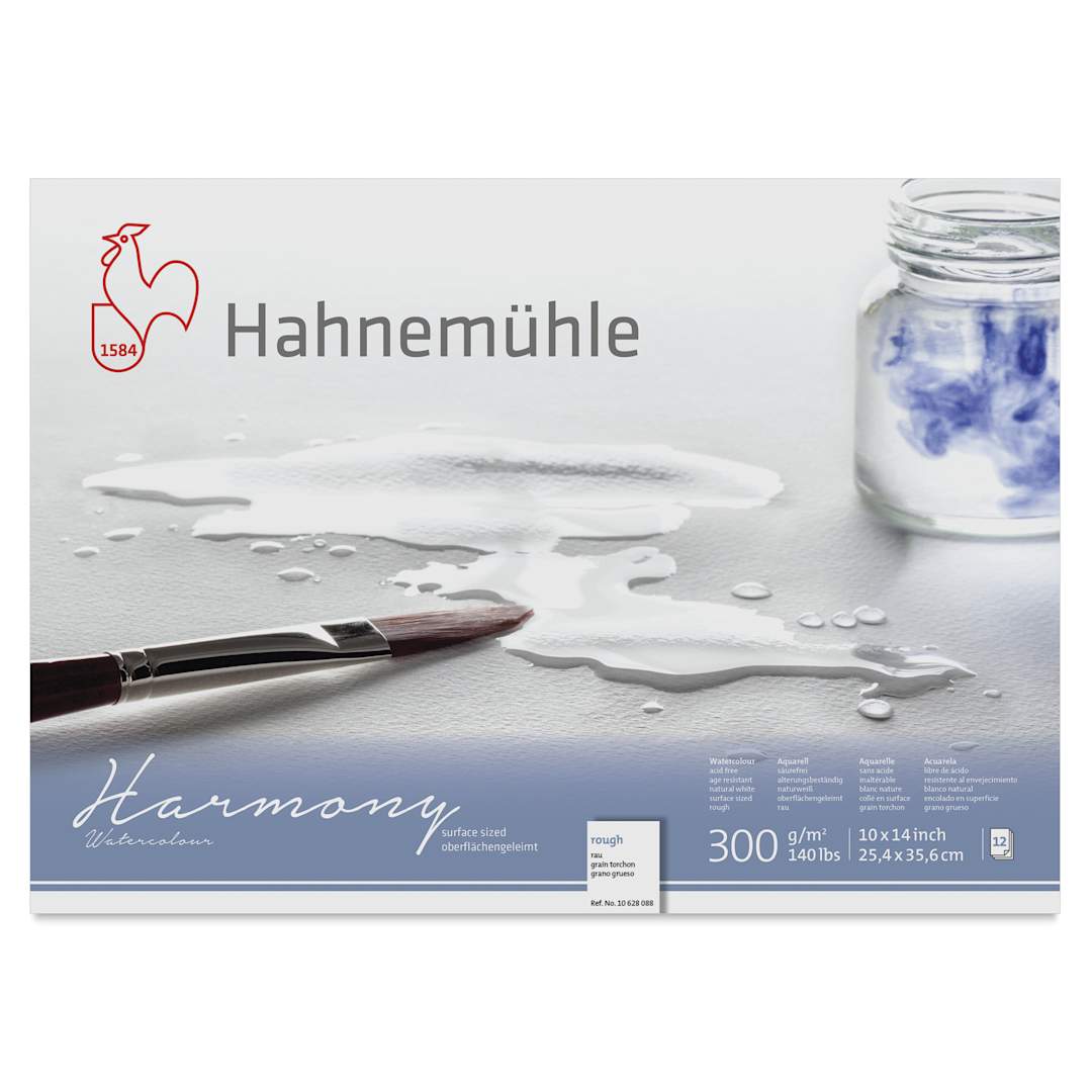 Open in modal - Hahnemühle Harmony Watercolor Block - 10" x 14", Rough, front cover