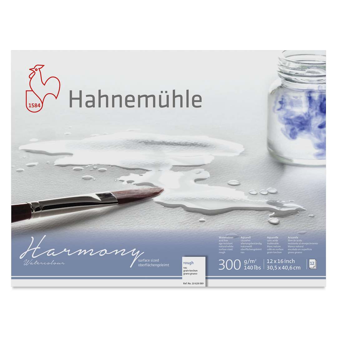 Open in modal - Hahnemühle Harmony Watercolor Block - 12" x 16", Rough, front cover