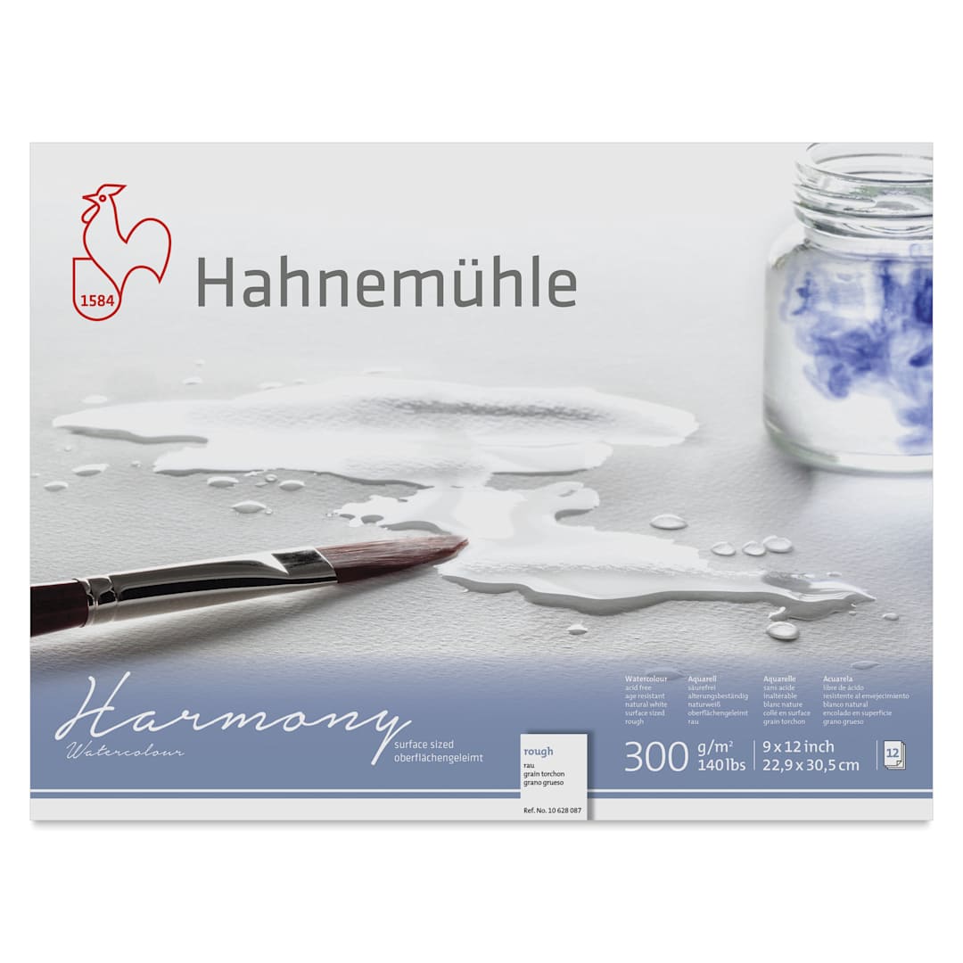 Open in modal - Hahnemühle Harmony Watercolor Block - 9" x 12", Rough, front cover