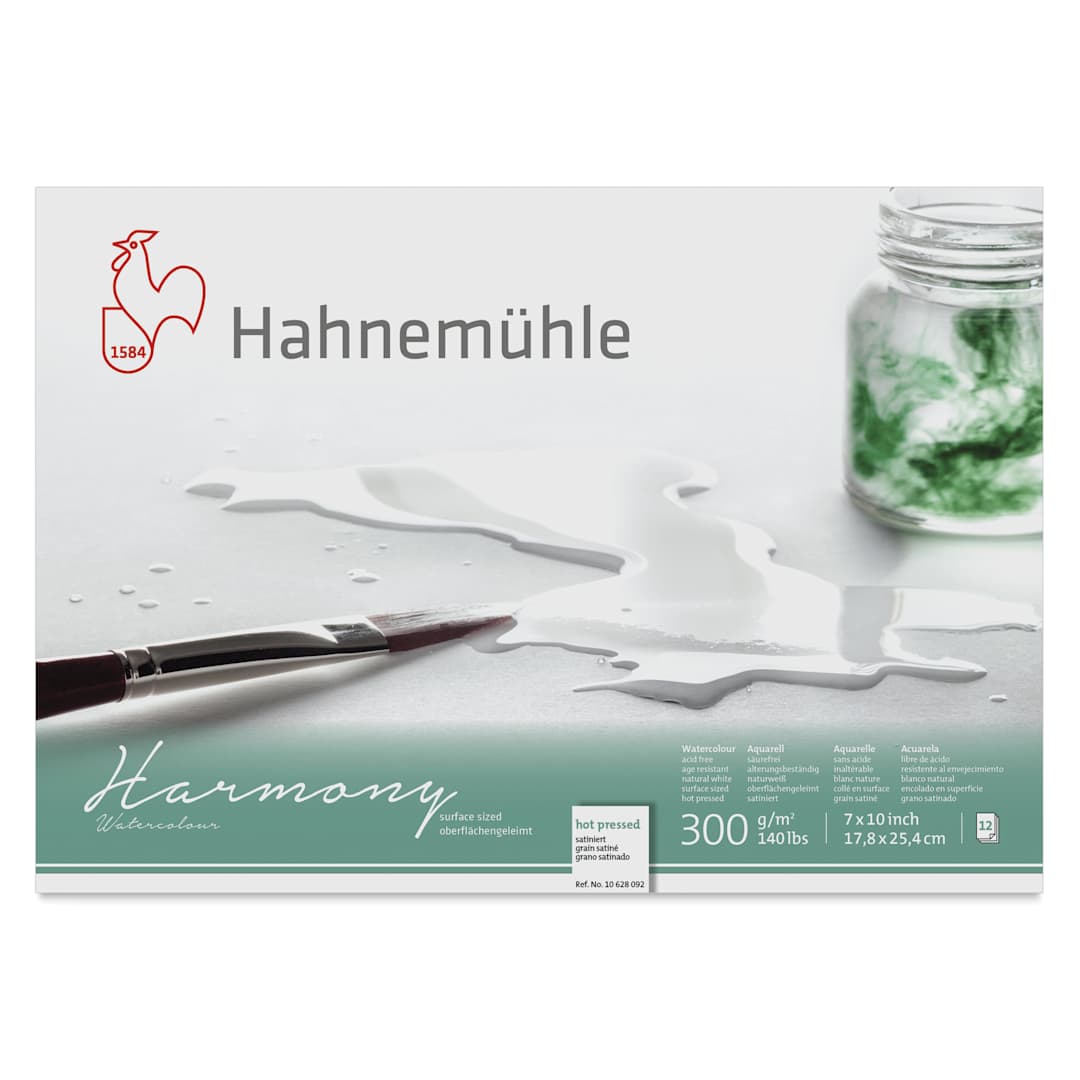 Open in modal - Hahnemühle Harmony Watercolor Block - 7" x 10", Hot Press, front cover