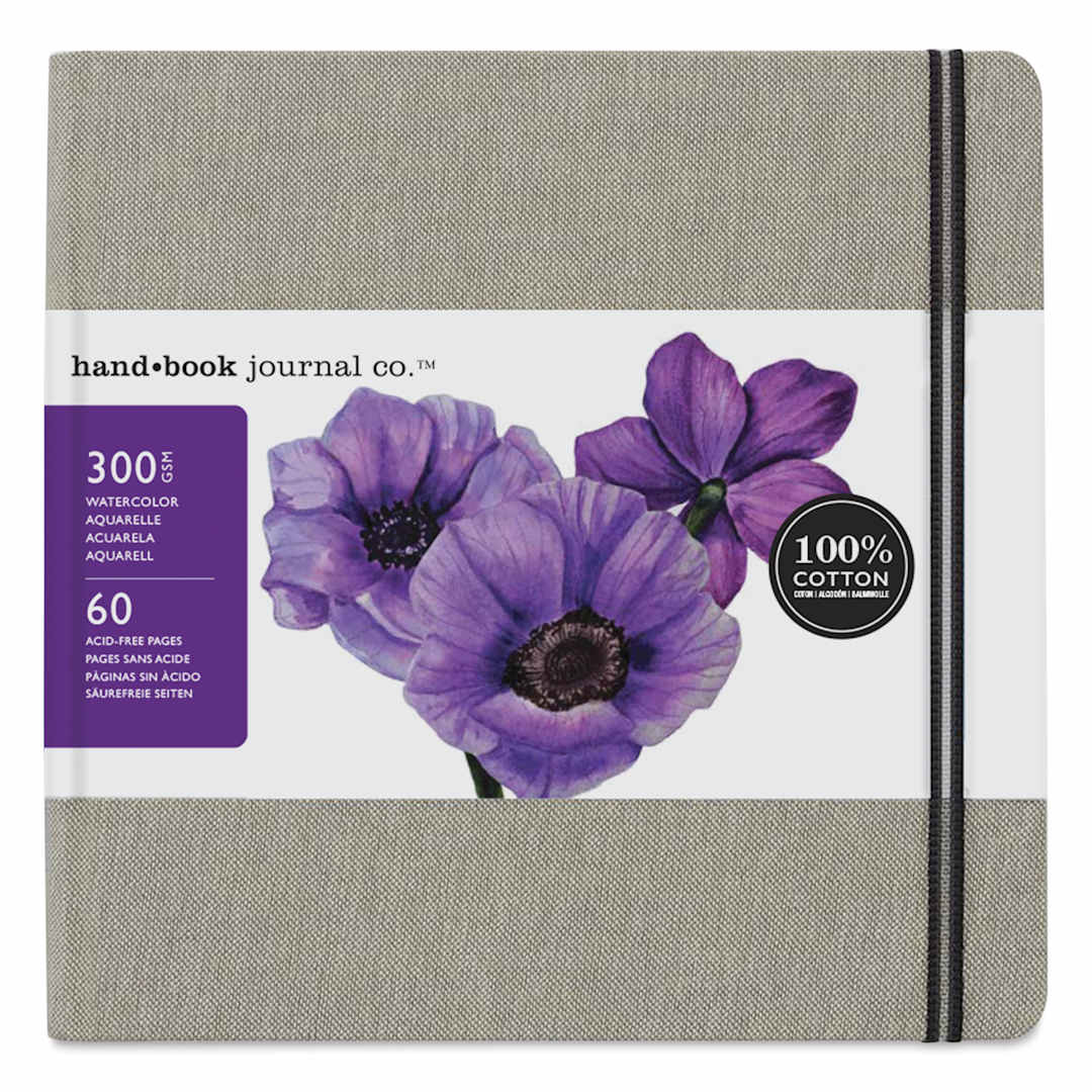 Open in modal - Hand Book Journal Co. 100 Cotton Watercolor Journal - 8.25" x 8.25", Square