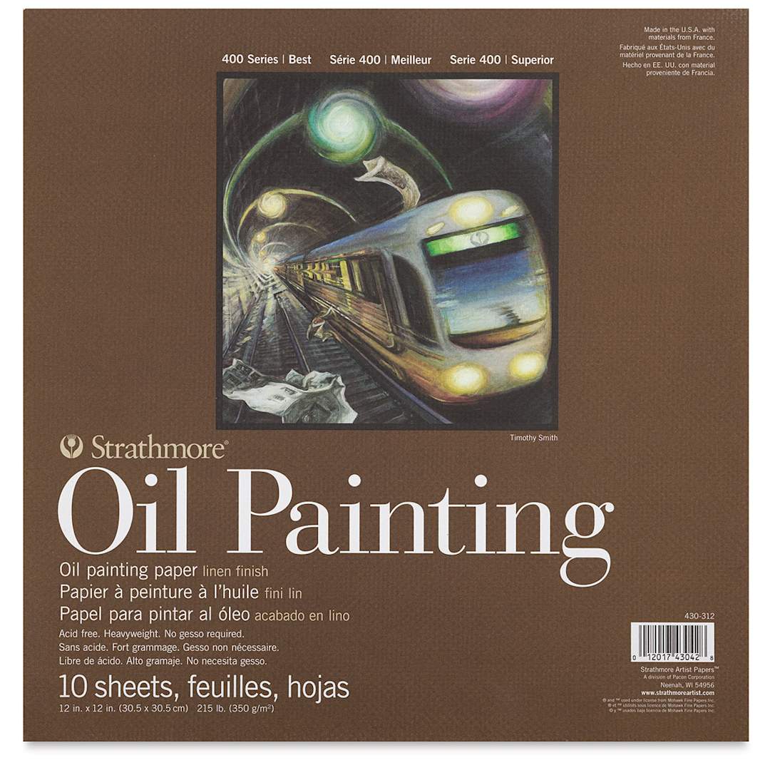 Open in modal - Strathmore 400 Series Oil Painting Pads- Front view of 12" x 12" pad