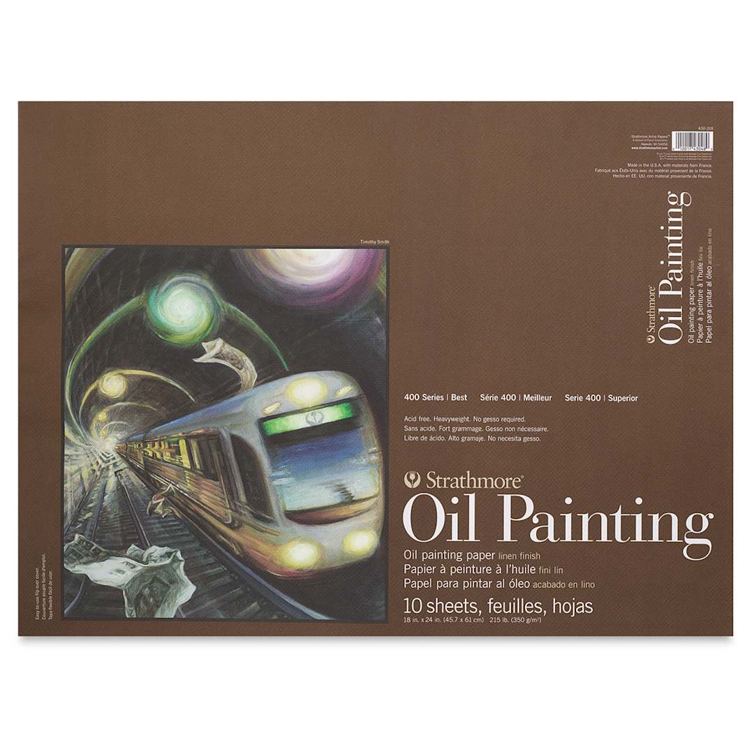 Open in modal - Strathmore 400 Series Oil Painting Pads- Front view of 18" x 24" pad