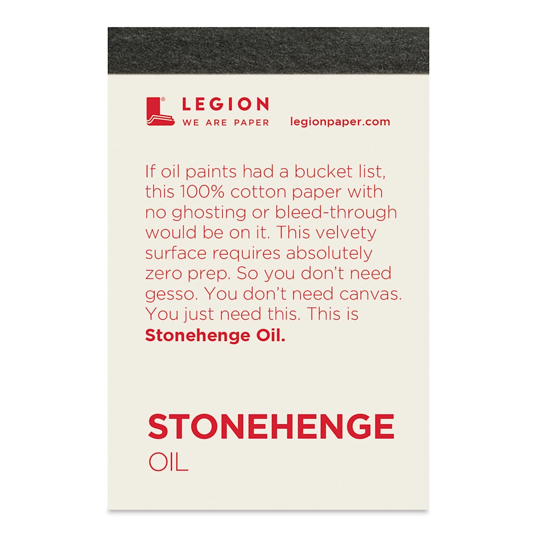 Open in modal - Legion Stonehenge Oil Paper Mini Pad - 2-1/2" x 3-3/4", 10 Sheets