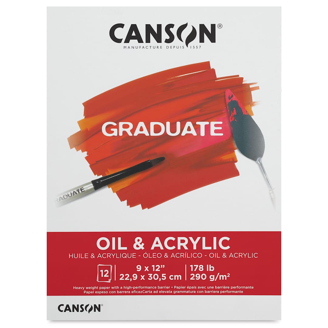 Open in modal - Canson Graduate Oil and Acrylic Pad - 9" x 12", front cover