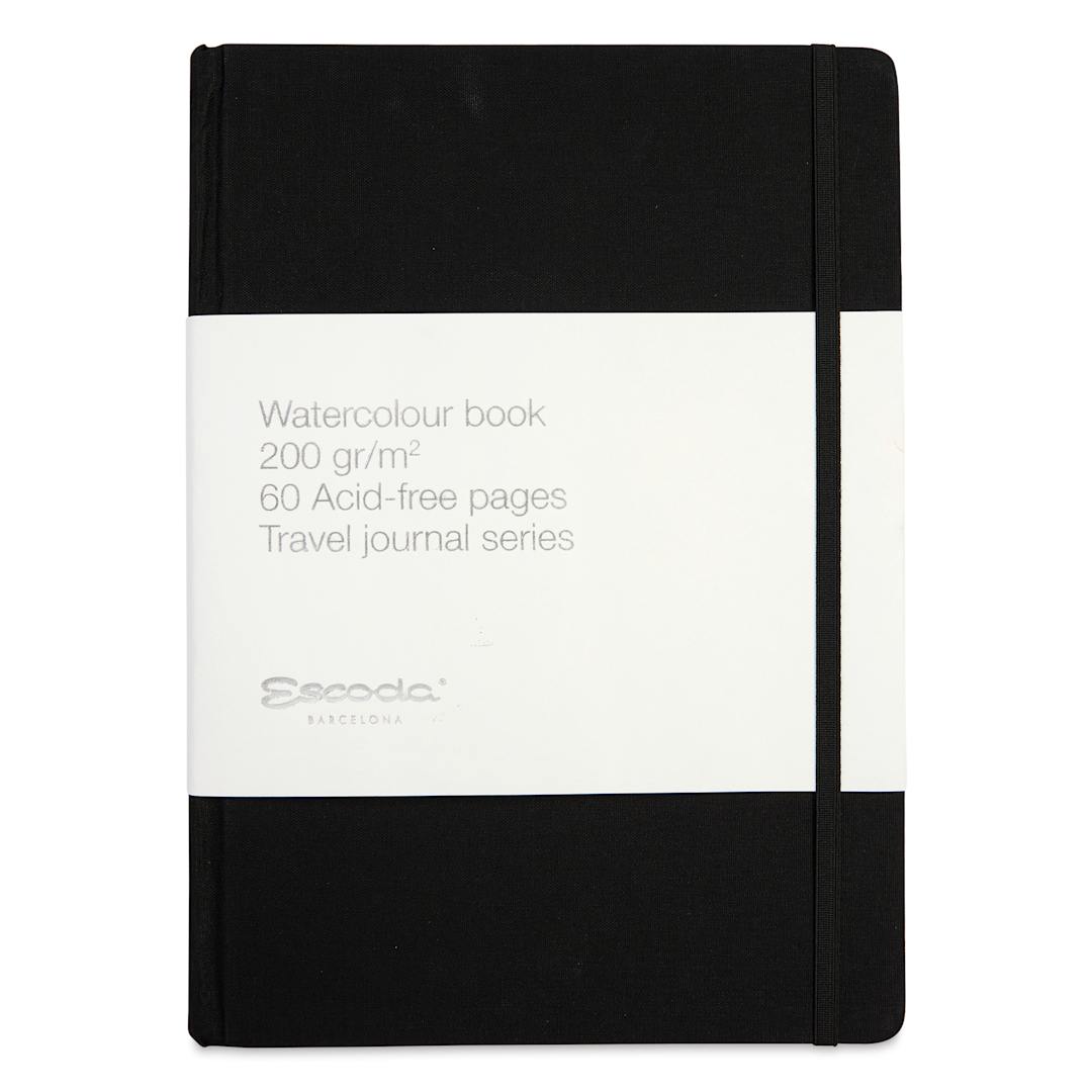 Open in modal - Escoda Watercolor Travel Journal - 8.26" x 11.7", front cover with packaging label