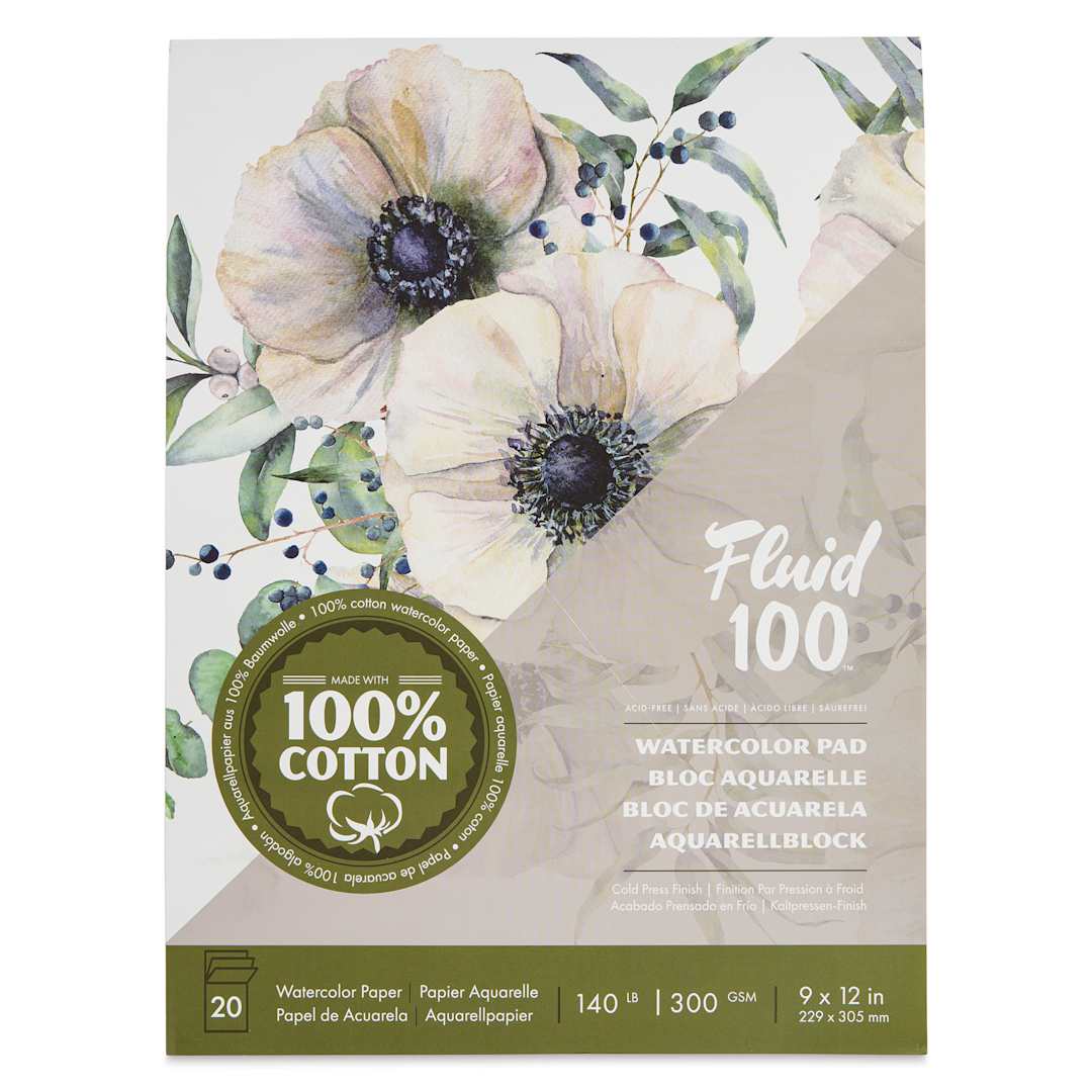 Open in modal - Fluid 100 Watercolor Pad - 9" x 12", Cold Press, 20 Sheets, front cover