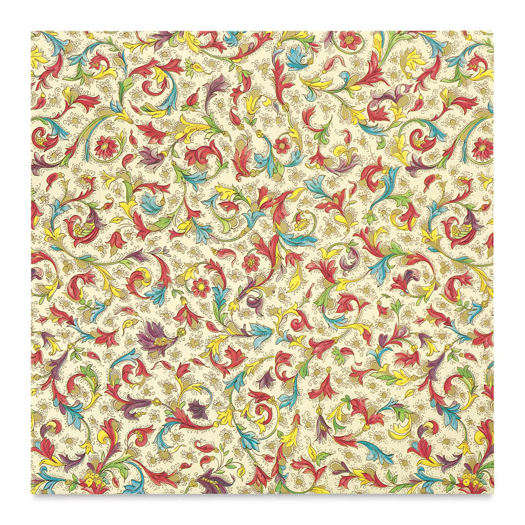 Open in modal - Black Ink Florentine Print Decorative Paper - Roman, 12" x 12"