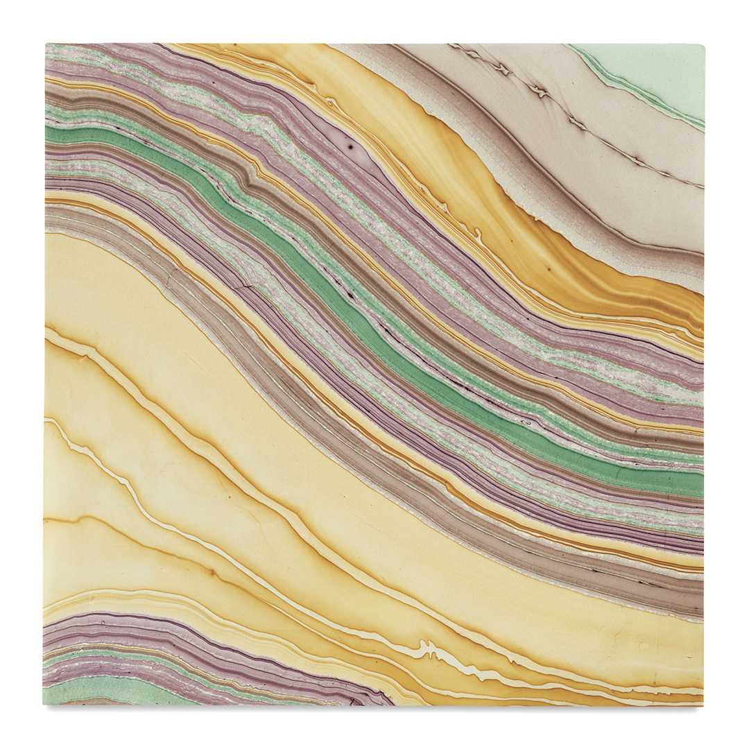 Open in modal - Black Ink Thai Marbled Mulberry Papers - Closeup of Jasper marbled paper