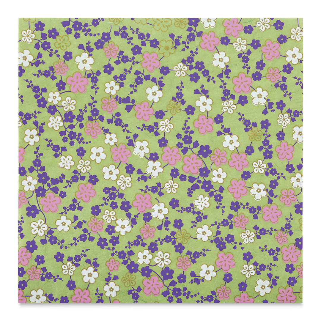 Open in modal - Sakura Blossoms Decorative Paper - Full sheet of Moss Floral Paper
