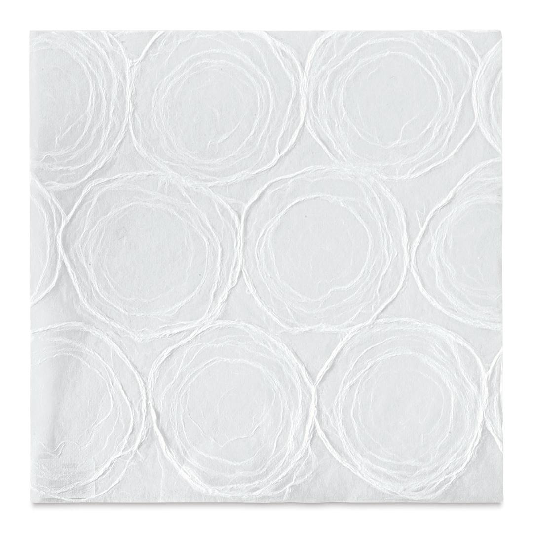 Open in modal - Black Ink Thai Mulberry Whimzy Decorative Paper - White raised circles on paper