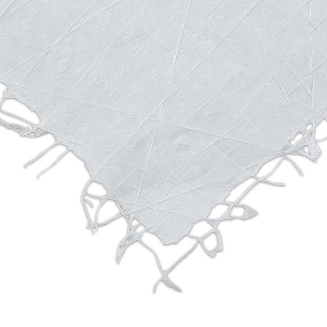 Open in modal - Black Ink Thai Criss Cross Paper - Closeup of corner of White sheet showing texture and color