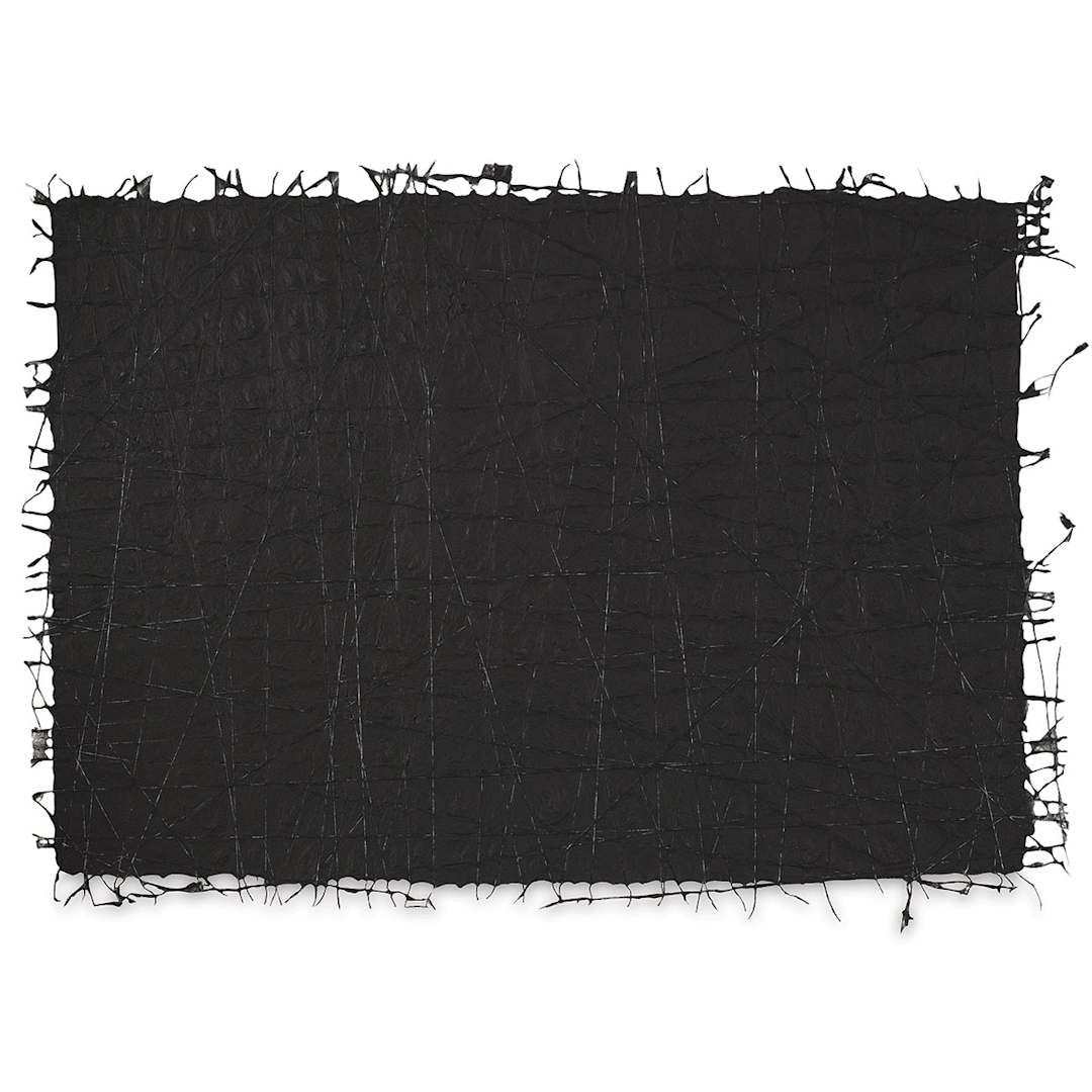 Open in modal - Black Ink Thai Criss Cross Paper - Single Sheet of Black paper shown 