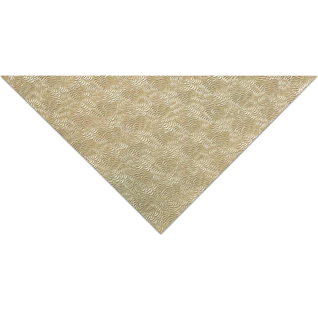 Open in modal - Black Ink Zinnia Embossed Paper - Closeup of corner of Gold Embossed paper to show design