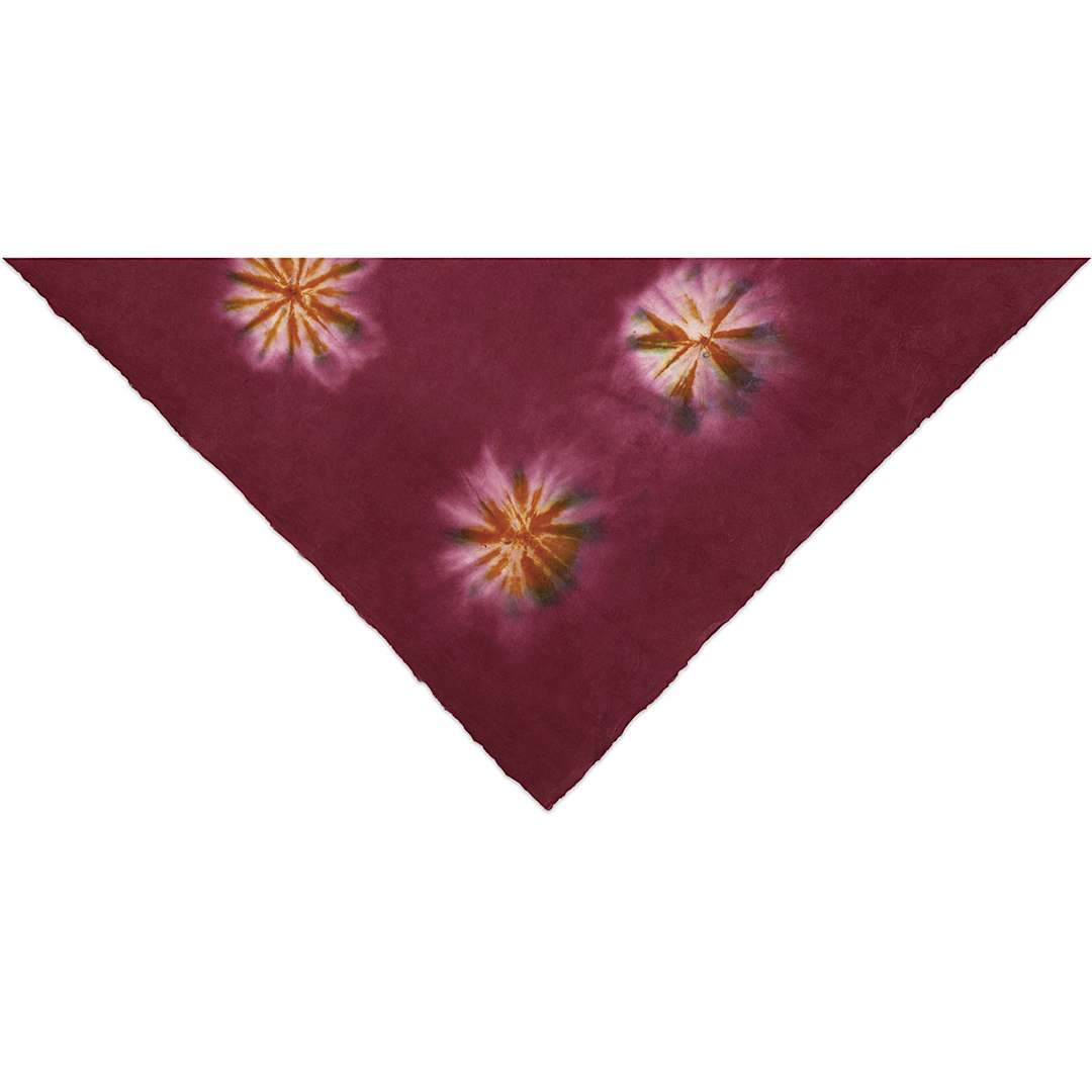 Open in modal - Tie Dye Lokta Paper - Closeup Corner of sheet to show color and texture
