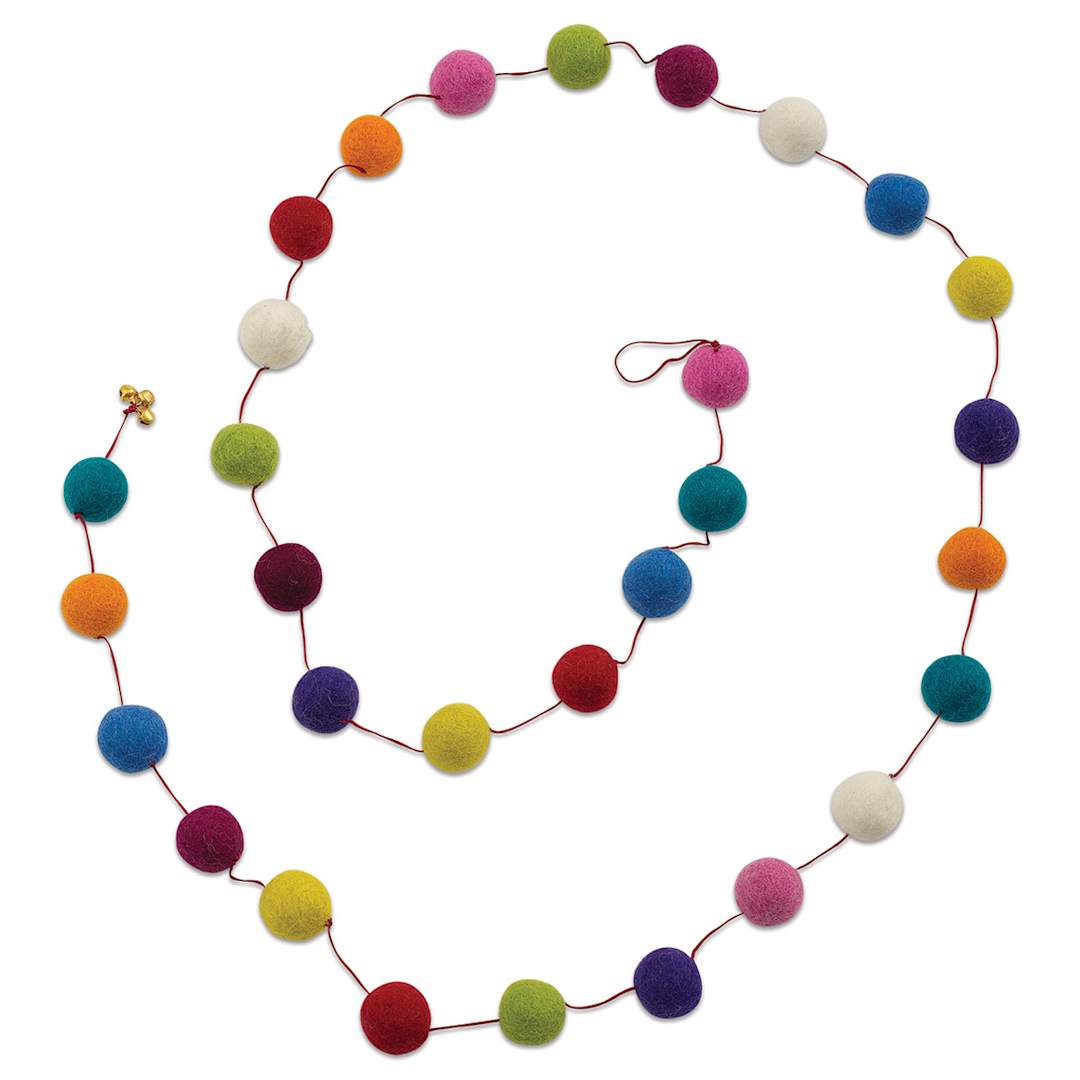 Open in modal - Giftsland Felt Pom Pom Garlands - Garland of large Assorted Color Pom Poms

