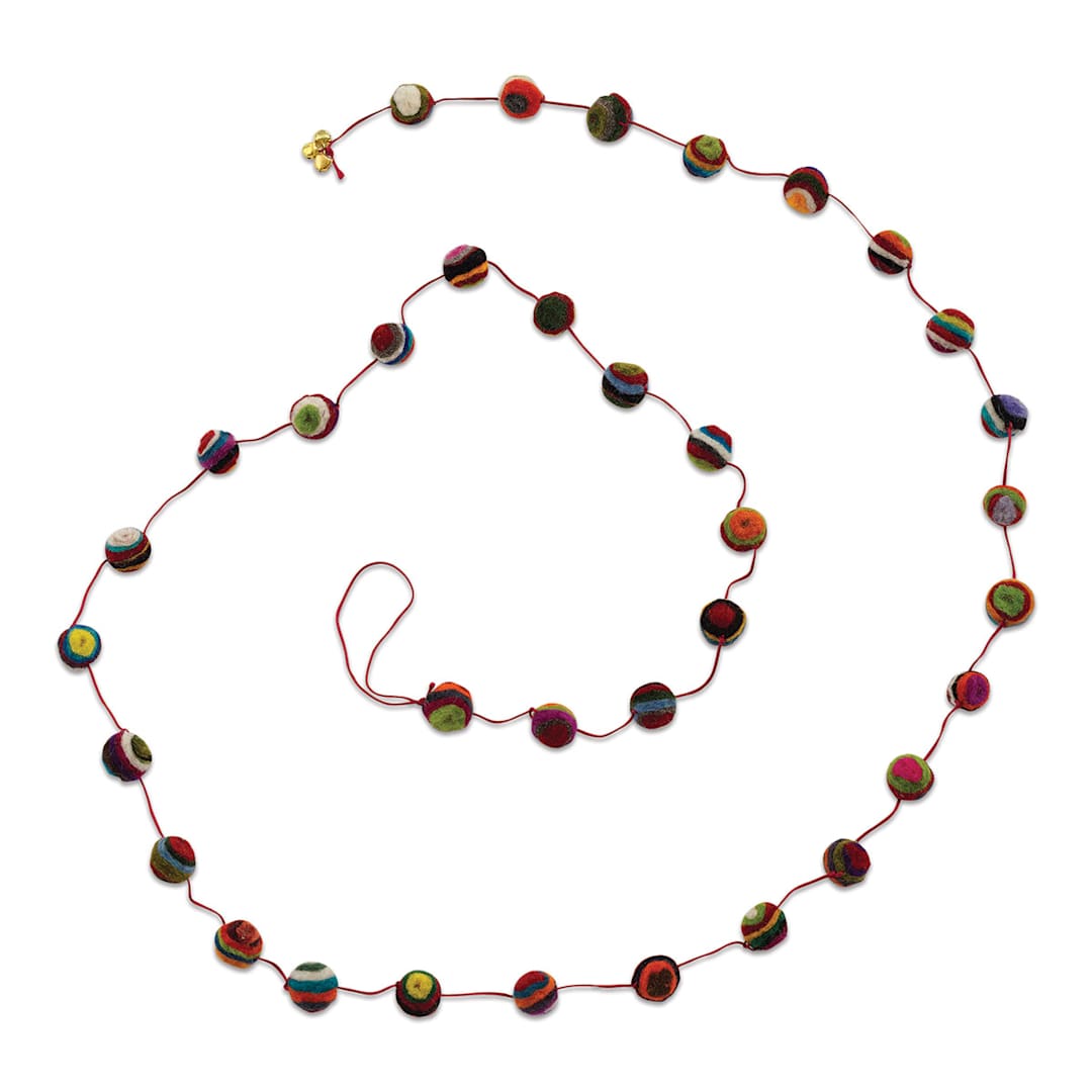 Open in modal - Giftsland Felt Pom Pom Garlands - Garland of small Multi-Color Pom Poms