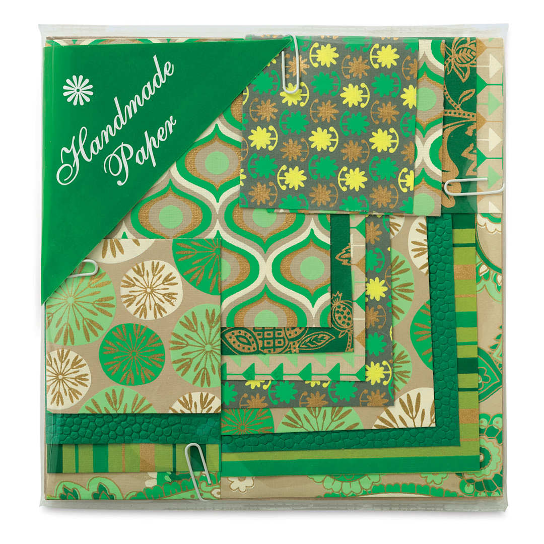 Open in modal - Shizen Mini Decorative Paper Value Packs - Green