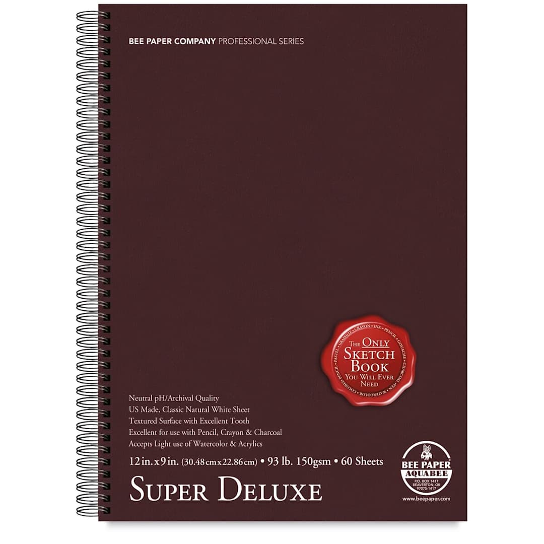 Open in modal - Bee Paper Aquabee Super Deluxe Sketchbook - 12" x 9", 60 Sheets
