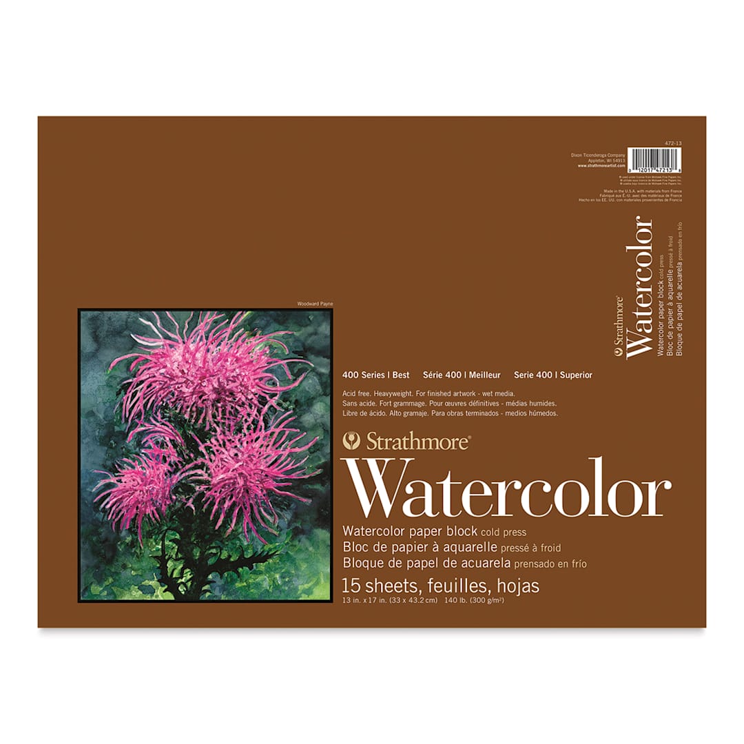 Open in modal - Strathmore 400 Series Watercolor Block - 13" x 17", 15 Sheets