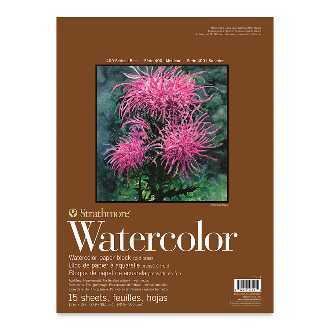 Open in modal - Strathmore 400 Series Watercolor Block - 11" x 15", 15 Sheets