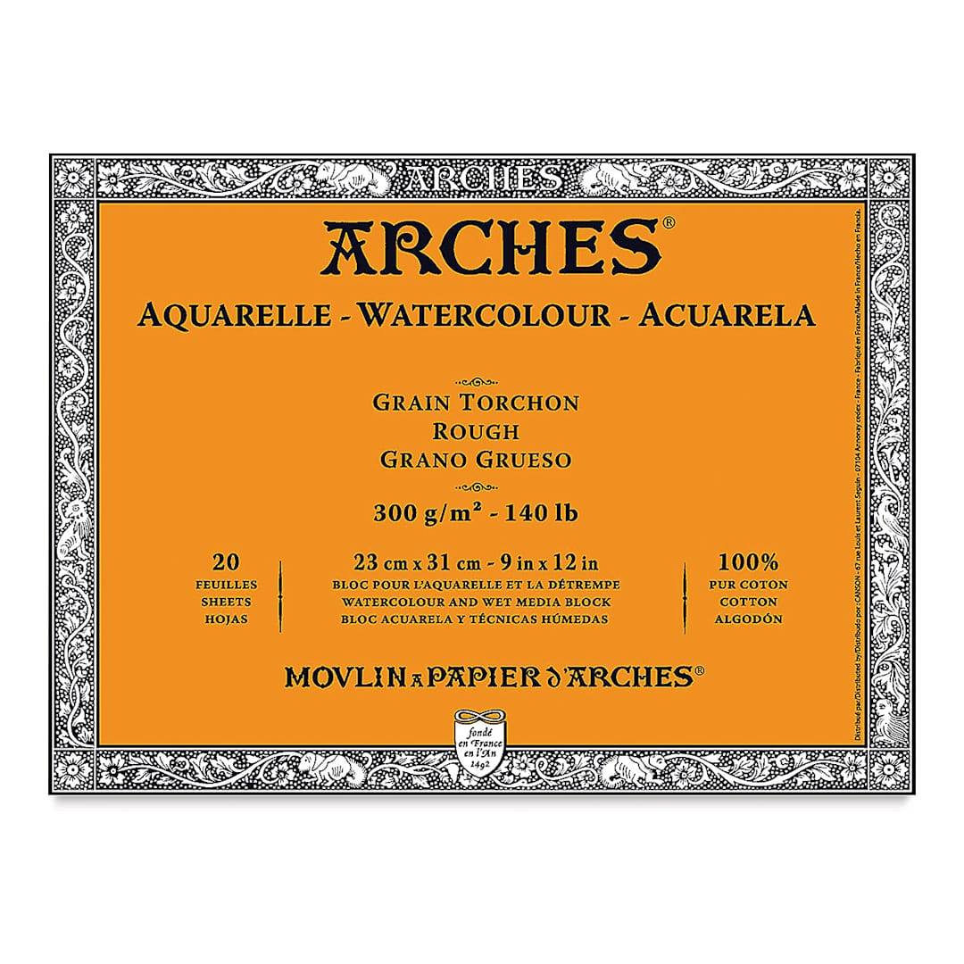 Open in modal - Arches Watercolor Block - Rough, 20 Sheets