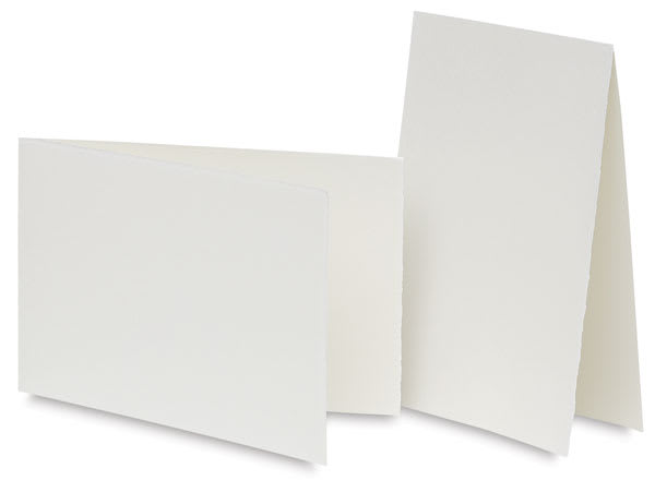 Open in modal - Fabriano Medioevalis Stationery - 2 Landscape Folded Cards standing at slight angle
