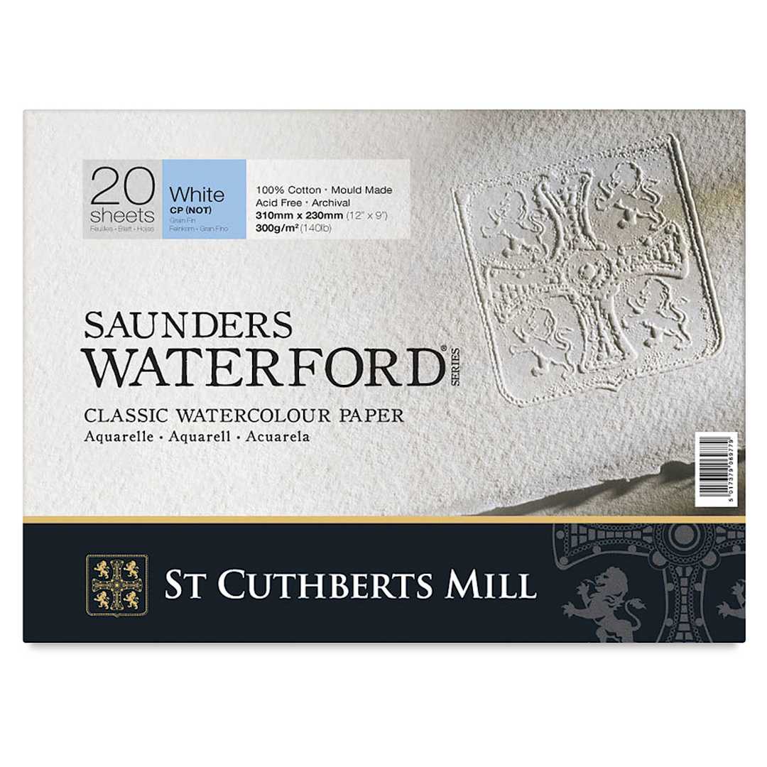 Open in modal - Saunders Waterford Watercolor Blocks - Front cover of 20 sheet Cold Press Block