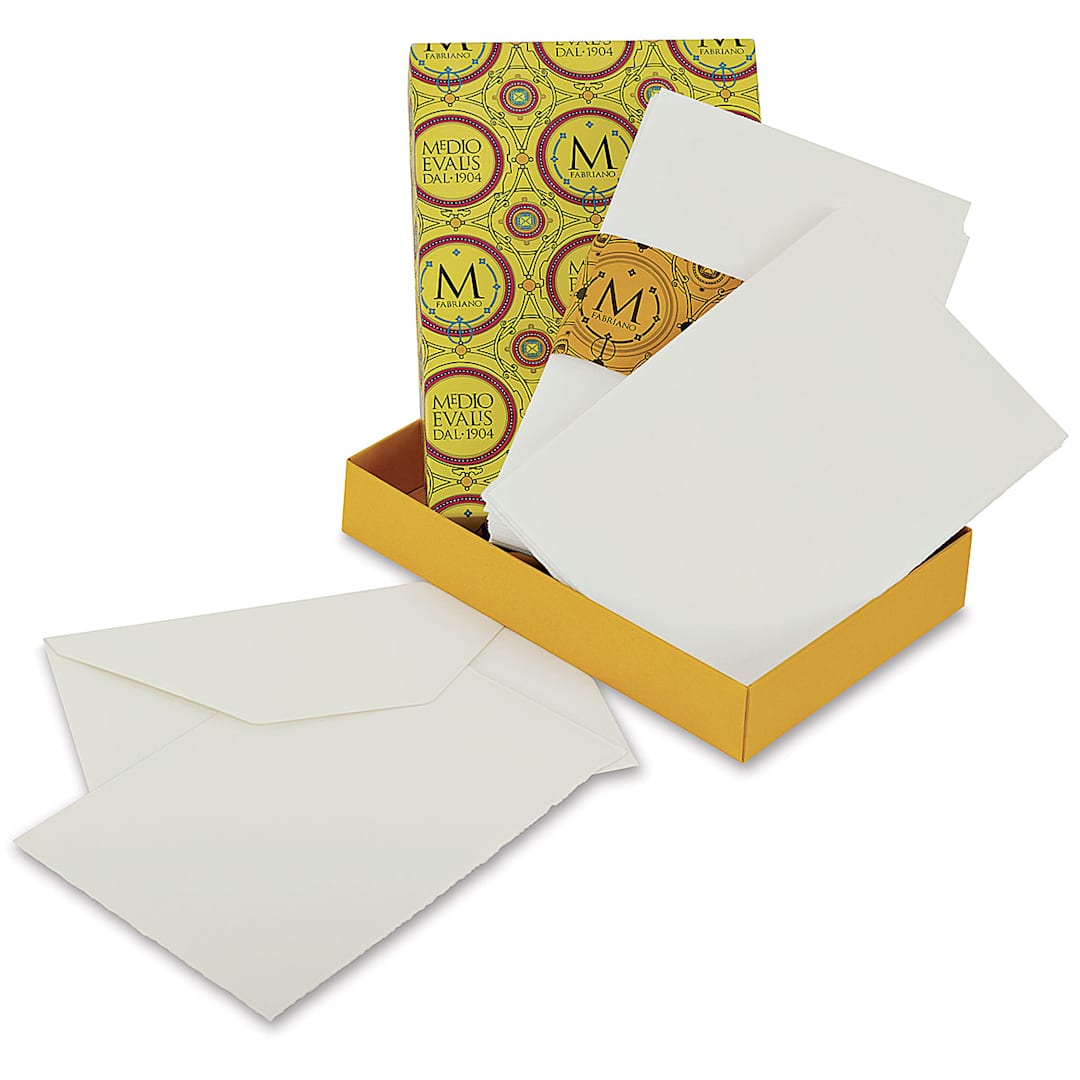 Open in modal - Fabriano Medioevalis Cards and Envelopes - 4-1/2" x 6-3/4", Single, Box of 20