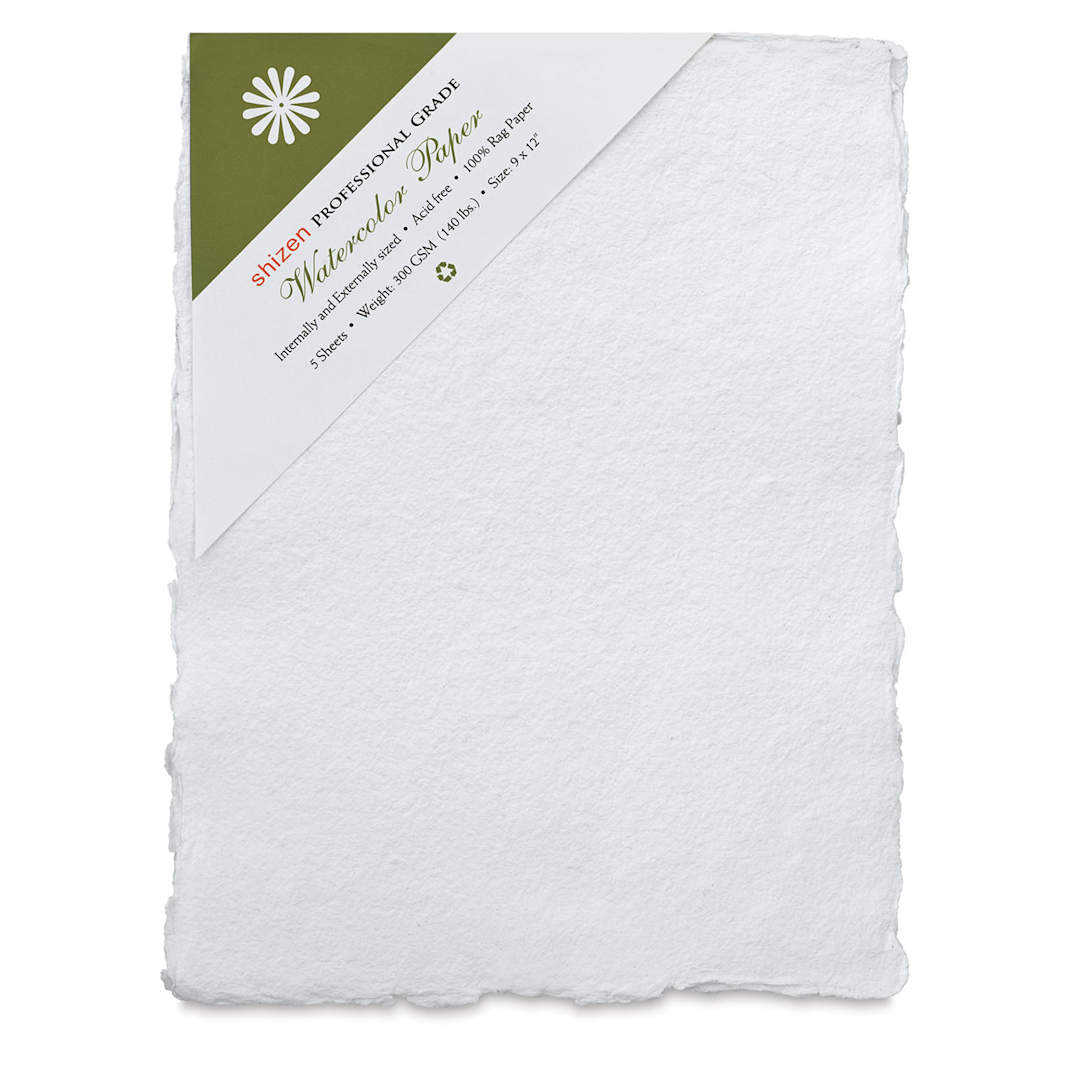Open in modal - Shizen Professional Watercolor Paper - 9" x 12" Package of 5 Cold Press/Rough Sheets