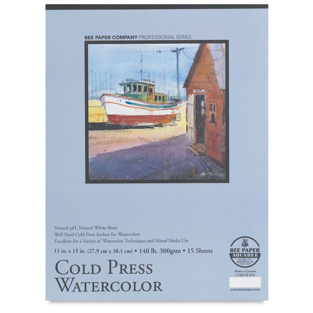 Open in modal - Bee Paper Aquabee Watercolor Pad - 11" x 15", 140 lb, 15 Sheets