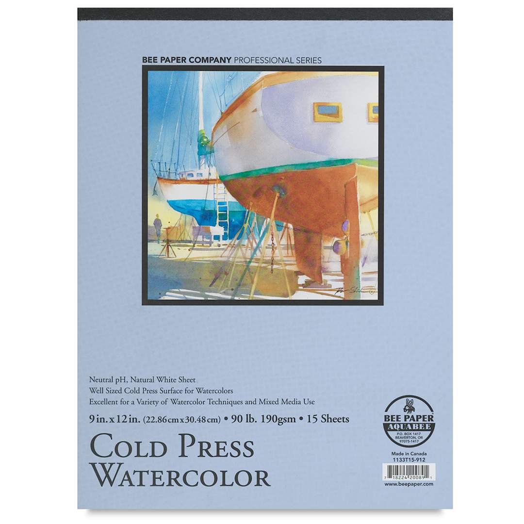 Open in modal - Bee Paper Aquabee Watercolor Paper Pad - Top view of Cover
