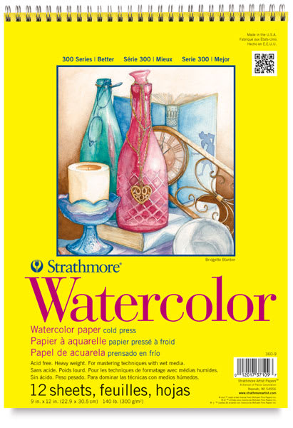 Open in modal - Strathmore 300 Series Student Watercolor Pads - Front view of Spiral bound Pad