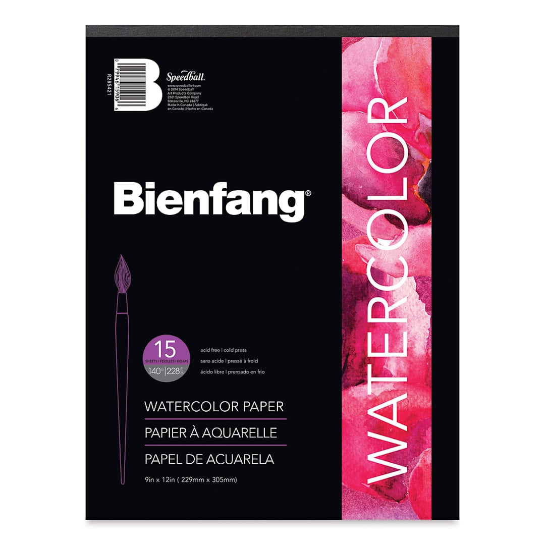 Open in modal - Bienfang Watercolor Pad - 9" x 12", 15 Sheets