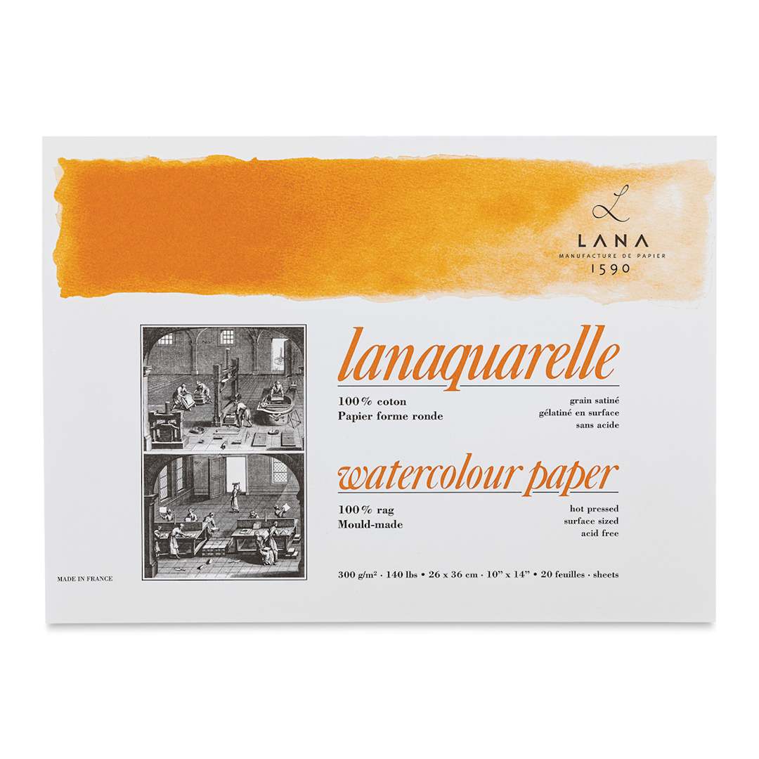 Open in modal - Lanaquarelle Watercolor Block - 10" x 14", Hot Press, 20 Sheets