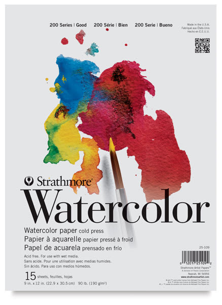 Open in modal - Front view of Strathmore 200 Series Watercolor Paper Student Pad