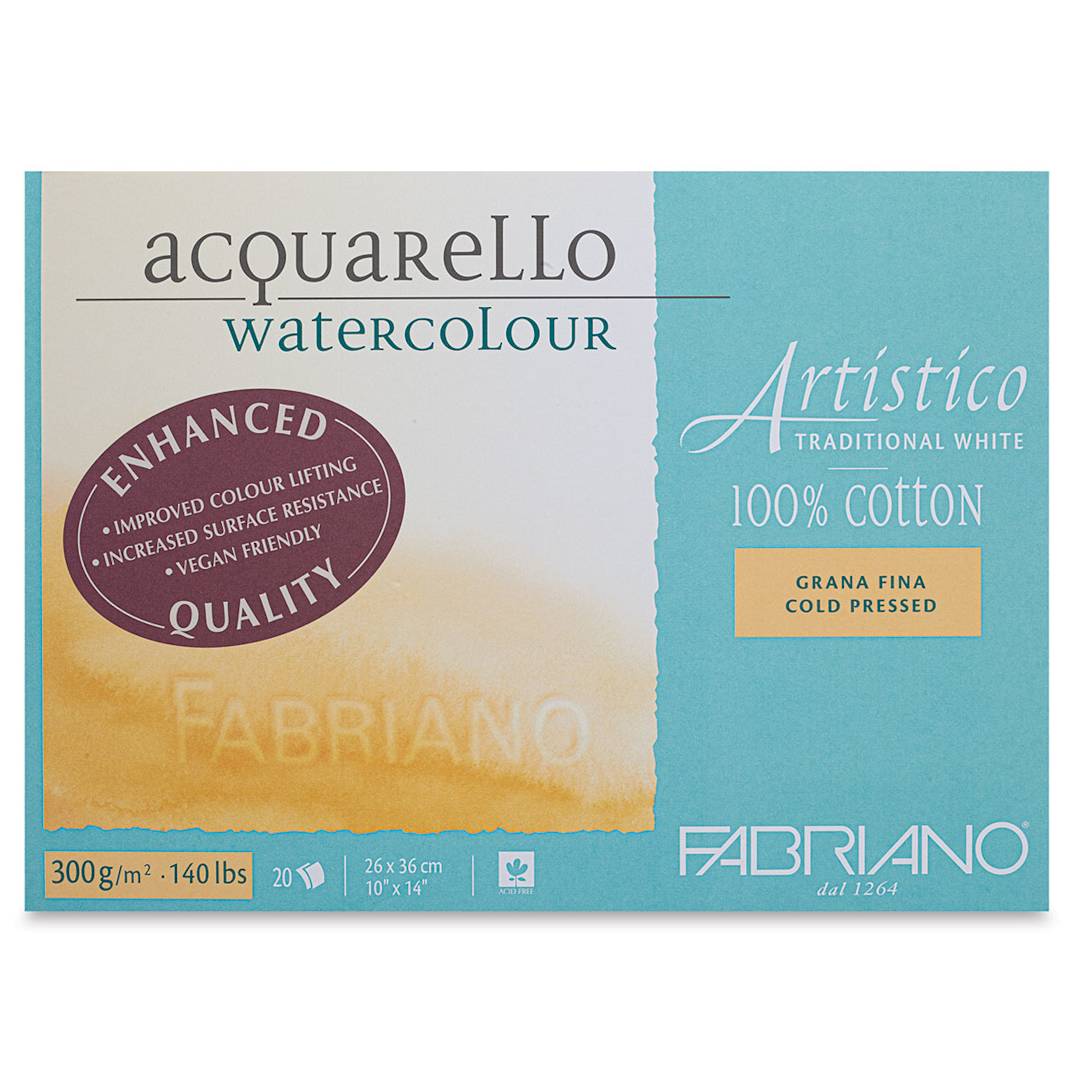 Open in modal - Fabriano Artistico Enhanced Watercolor Block - Traditional White, Cold Press, 10" x 14"