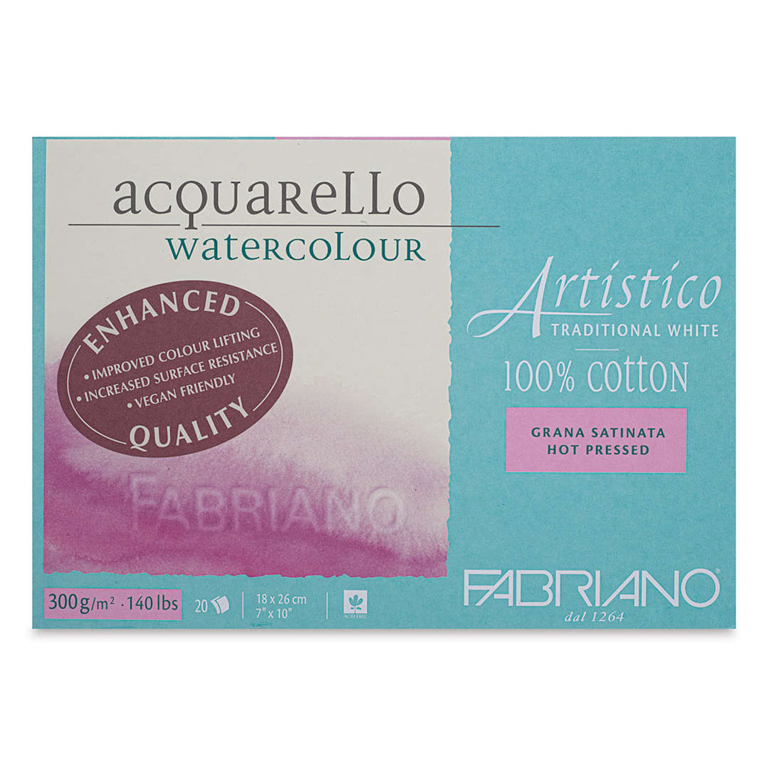 Open in modal - Fabriano Artistico Enhanced Watercolor Block - Traditional White, Hot Press, 7" x 10"