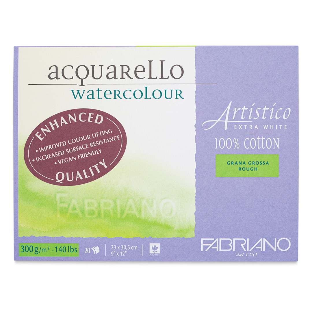 Open in modal - Fabriano Artistico Enhanced Watercolor Block - Extra White, Rough Press, 9" x 12"