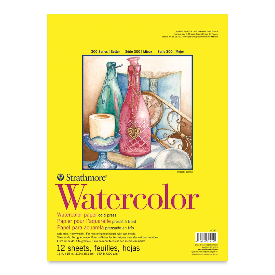 Open in modal - Strathmore 300 Series Watercolor Pad - 11" x 15", Cold Press, Tapebound