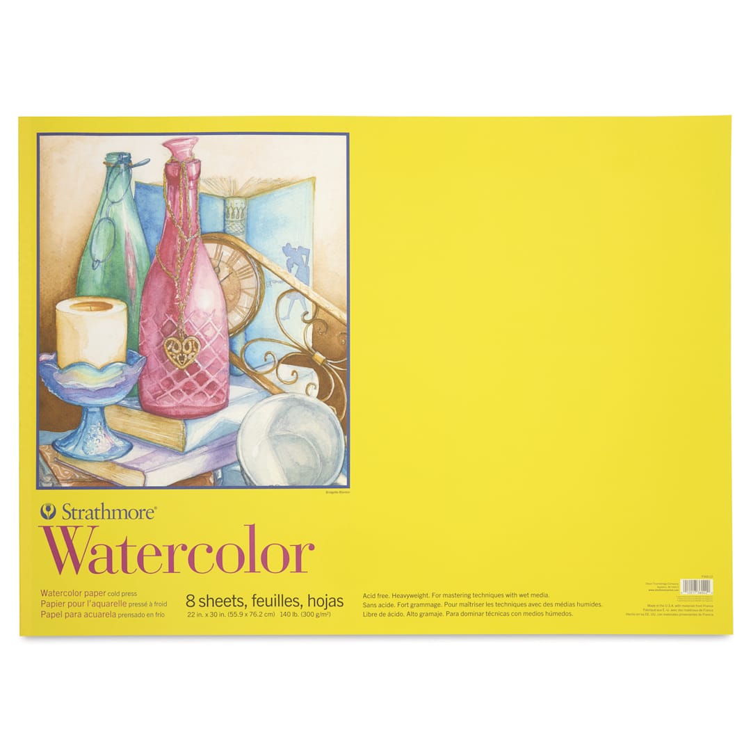Open in modal - Strathmore 300 Series Watercolor Pad - 22" x 30", Cold Press, Tapebound, front