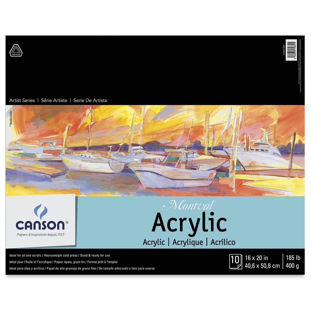 Open in modal - Canson Montval Acrylic Paper Pad - 16" x 20", 10 Sheets