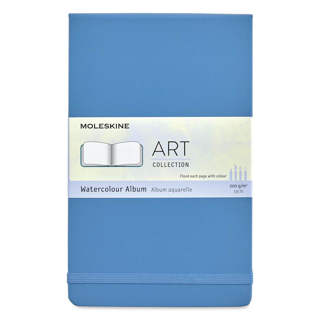 Open in modal - Moleskine Art Collection Watercolor Album - 5" x 8-1/4", Landscape, 72 Pages, Cornflower Blue (front cover)