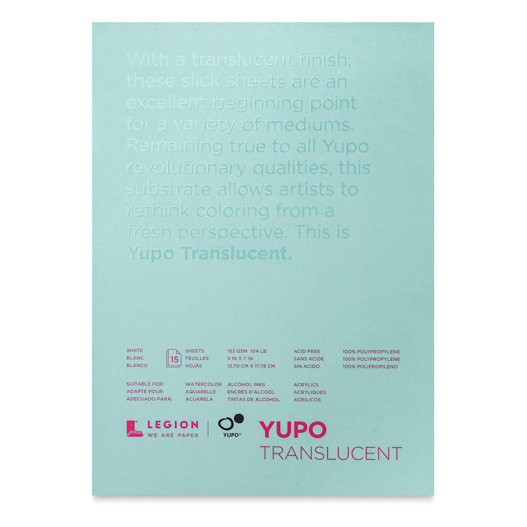 Open in modal - Legion Yupo Synthetic Paper Pad - 5" x 7", Transluscent, 15 Sheets